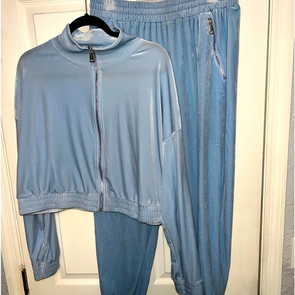 Velour plus size matching set